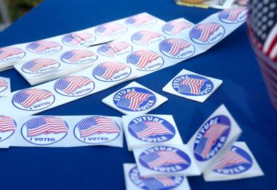 Stickers for voters Lititz library 2023